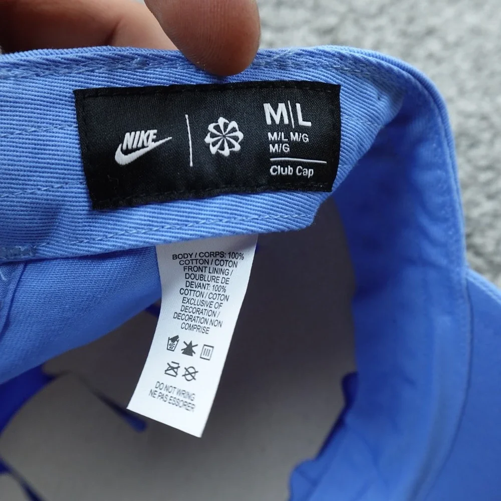 NEW Nike Hat Mens L Blue Adjustable Strap Back Club Swoosh Logo‎ Baseball Active